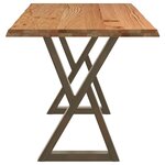 vidaXL Table à manger avec bord vivant 220x80x74 cm bois massif chêne