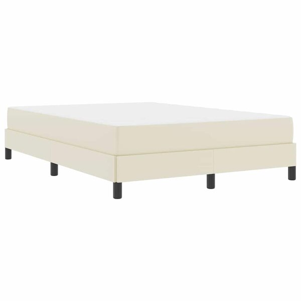 vidaXL Lit avec matelas Crème 160 x 200 cm Faux cuir