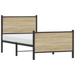vidaXL Cadre de lit en métal sans matelas chêne sonoma 80x200 cm