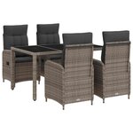 vidaXL Ensemble de repas extérieur 5 Pièces Gris clair et gris foncé
