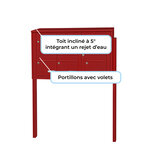 Bloc collectif Leabox 3x2  grade 3  simple face  extérieur  fixation sur pieds à sceller  rouge brun ral 3011 finition brillante