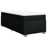 vidaXL Sommier à lattes de lit avec matelas Noir 90x200 cm Tissu