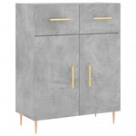 vidaXL Buffet haut Gris béton 69 5x34x180 cm Bois d'ingénierie