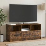 vidaXL Meuble TV Chêne fumé 102 x 34 5 x 47 cm Bois d'ingénierie