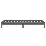 vidaXL Cadre de lit à LED sans matelas gris 90x190 cm bois massif
