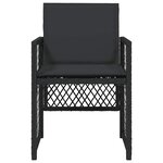 vidaXL Chaises de jardin lot de 4 avec coussins noir résine tressée