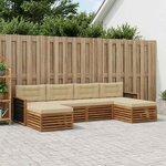 vidaXL Ensembles de canapés avec coussin 6 Pièces Bois d'Acacia Massif