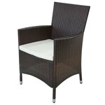 Salon de jardin meuble d'extérieur ensemble de mobilier 11 pièces avec coussins résine tressée marron 02_0015433