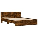 vidaXL Cadre de lit sans matelas chêne fumé 140x190 cm