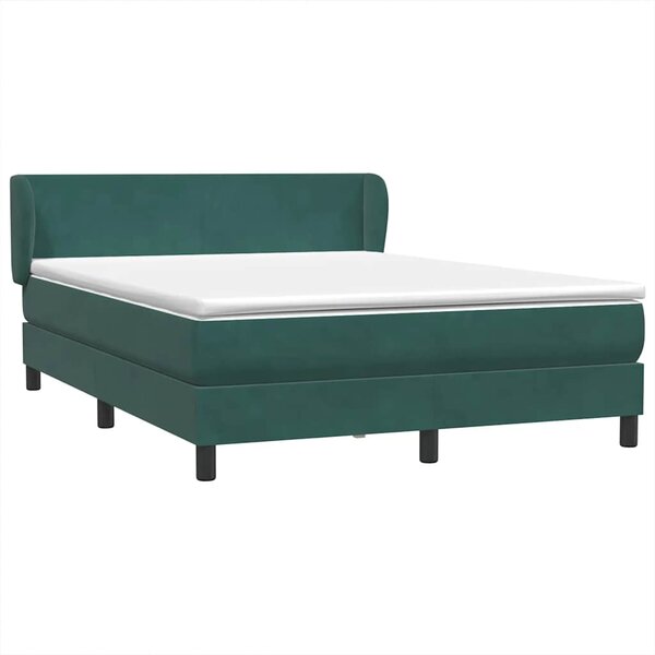vidaXL Sommier à lattes de lit et matelas vert foncé 140x210cm velours