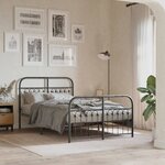vidaXL Cadre de lit métal sans matelas avec pied de lit noir 120x200cm