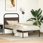 vidaXL Cadre de lit sans matelas 75x190cm chêne marron bois ingénierie