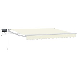 vidaXL Store rétractable manuel avec LEDs Crème et Blanc 2 5 x 2 m