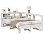 vidaXL Lit bibliothèque sans matelas blanc 120x190 cm bois pin massif