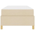 vidaXL Lit à ressorts Crème et Beige et Blanc 90 x 200 cm tissu