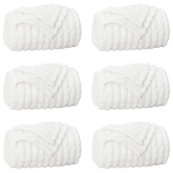 vidaXL Couvertures à jeter 6 Pièces Blanc 270 x 240 cm Toison