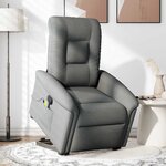 vidaXL Fauteuil de massage inclinable Gris foncé Tissu