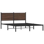 vidaXL Cadre de lit en métal sans matelas chêne marron 150x200 cm