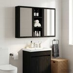 vidaXL Armoire murale de salle de bain Chêne Noir 20 x 10 x 50 cm