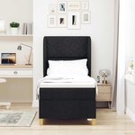 Lit Box Spring vidaXL avec Matelas Noir 80x200 cm en Tissu