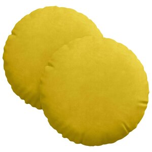 vidaXL Coussins de siège 2 Pièces Jaune Ø 40 x 13 cm Velours