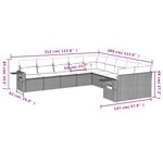 vidaXL Salon de jardin avec coussins 10 Pièces gris clair résine tressée