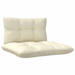 vidaXL Canapé central de jardin avec coussins crème Bois de pin massif