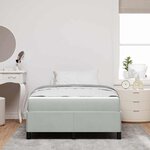 vidaXL Cadre de lit Blanc  gris clair et blanc 120 x 200 cm Velours