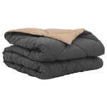 vidaXL Duvet d'été simple Anthracite et Taupe 220 x 155 cm Microfibre