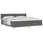 vidaXL Lit à Ressorts avec matelas Gris foncé 200 x 200 cm tissu