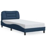 vidaXL Cadre de lit avec LED sans matelas bleu 80x200 cm tissu