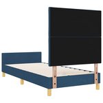 vidaXL Cadre de lit avec tête de lit Bleu 100 x 200 cm tissu