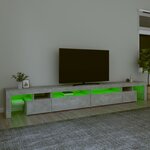 vidaXL Meuble TV avec lumières LED Gris béton 290x36 5x40 cm