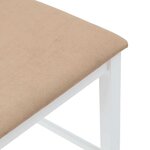 vidaXL Tabourets de bar avec coussins 2 Pièces blanc bois massif d'hévéa