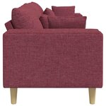 vidaXL Sofa en tissu avec coussin Bordeaux 208 cm tissu