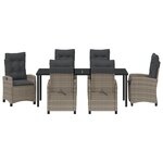 vidaXL Set de Salle à Manger de Jardin 7 Pièces avec Coussins Gris Poly Rattan