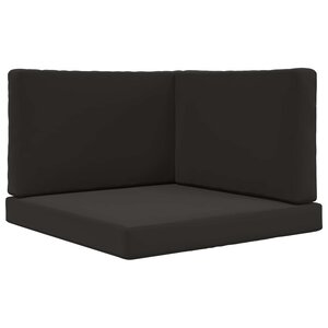 vidaXL Coussin de canapé d'extérieur 3 Pièces Noir Polyester