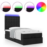 vidaXL Cadre de lit ottoman avec matelas noir 90x190 cm tissu