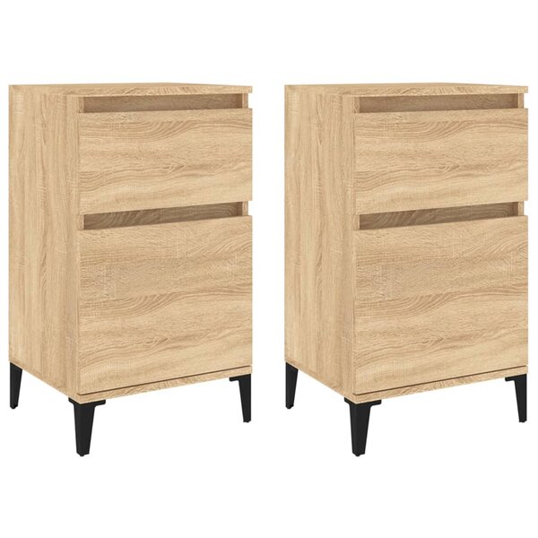 vidaXL Tables de chevet 2 Pièces chêne sonoma 40x35x70 cm