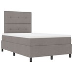 vidaXL Lit à ressorts avec matelas et lumières LED en taupe  120x190 cm en tissu