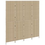 vidaXL Paravent 4 panneaux pliable beige 196x180 cm en poly rattan