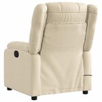 vidaXL Fauteuil inclinable de massage crème tissu
