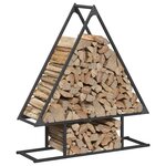 vidaXL Portant de bois chauffage noir 80x25x90 cm