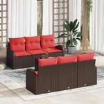 vidaXL Ensemble de canapé de jardin Marron 55 x 55 x 37 cm polyrotin