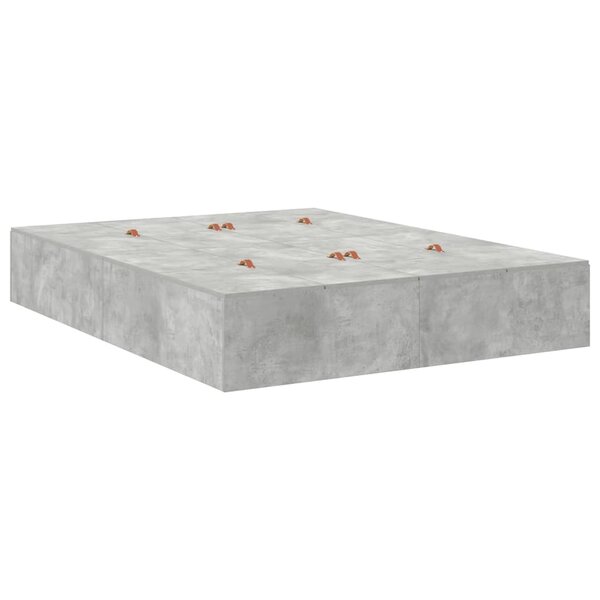 vidaXL Cadre de lit Gris béton 200 x 140 x 31 5 cm Bois d'ingénierie
