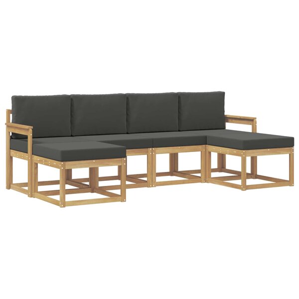 vidaXL Ensemble de canapés d'extérieur 6 pc Blanc et anthracite