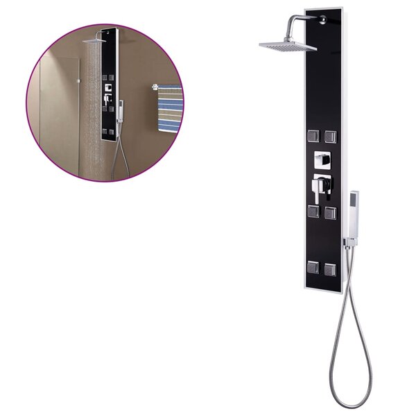 vidaXL Panneau de douche Verre 18 x 42 1 x 120 cm Noir