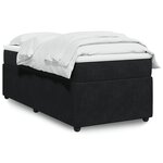 vidaXL Sommier à lattes de lit avec matelas Noir 100x200 cm Velours