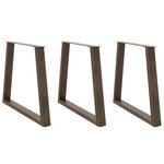 vidaXL Pieds de table à manger en forme de V 3 pièces Acier naturel 80 x (72-73 3) cm Acier