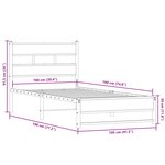 vidaXL Cadre de lit en métal sans matelas chêne fumé 100x190 cm